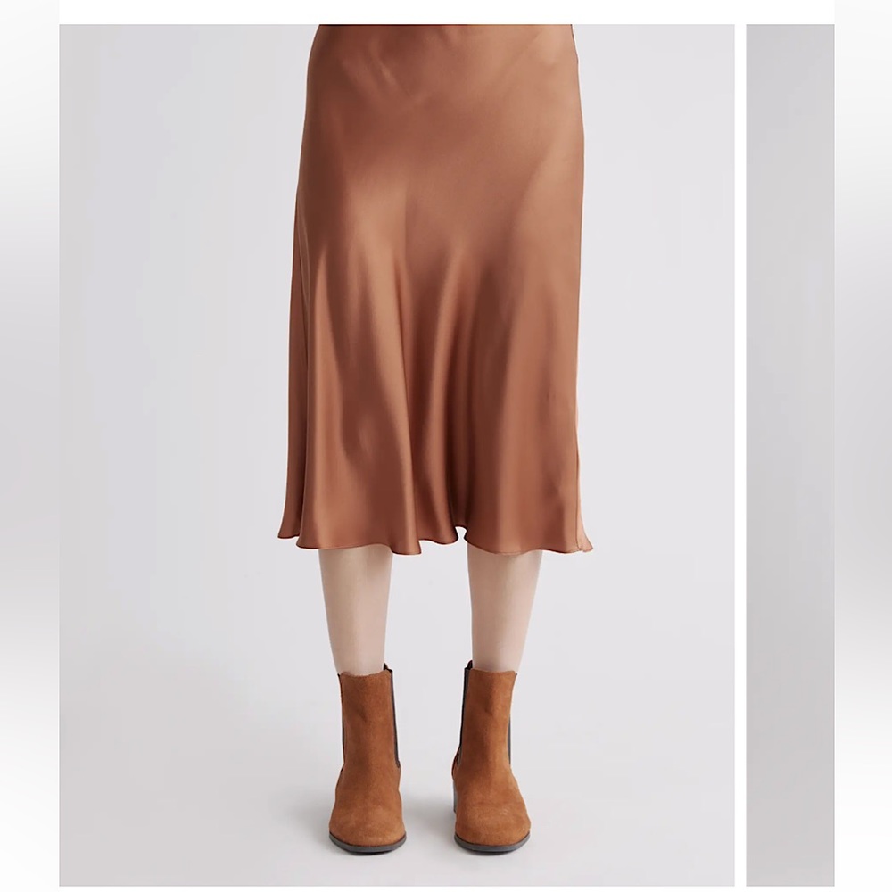 100% Washable Satin Skirt-Midi length
